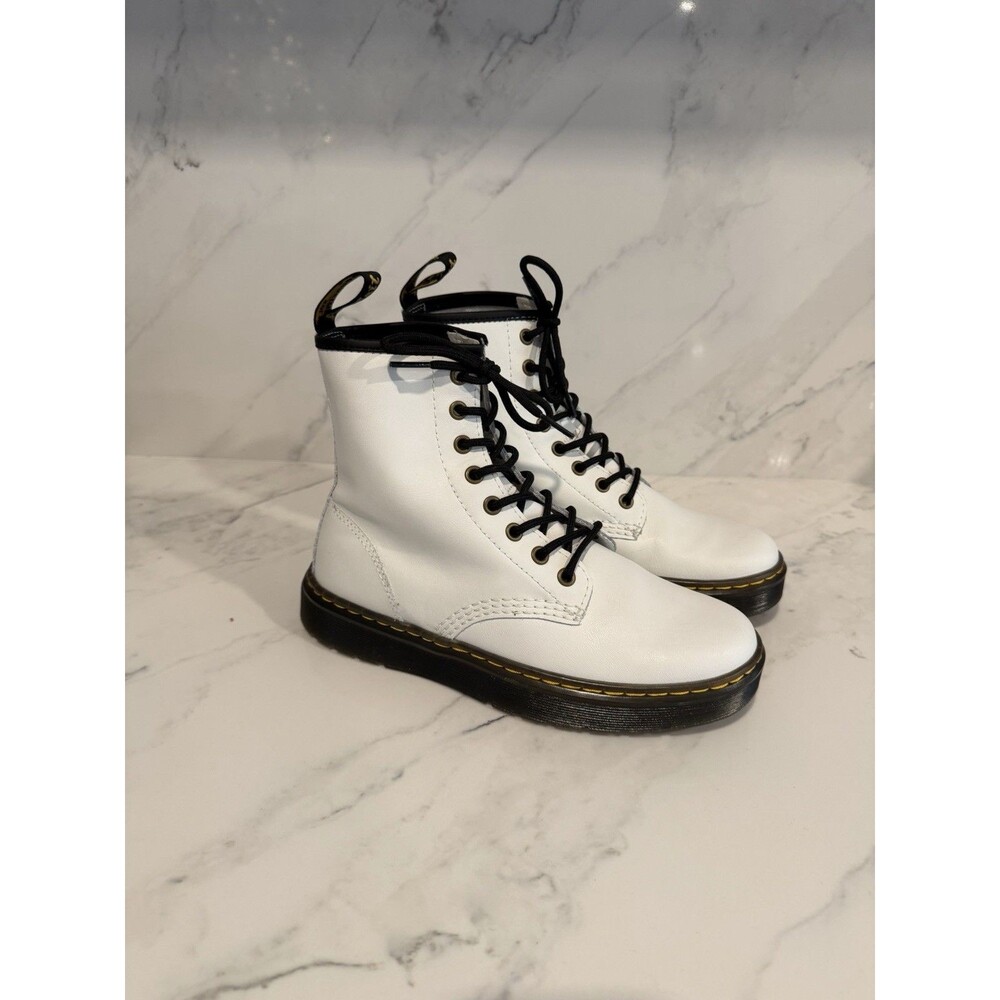Dr. Martens Zavala Combat White Lace Up Boot 6 NWOB Festival Sugar Goth Y2K